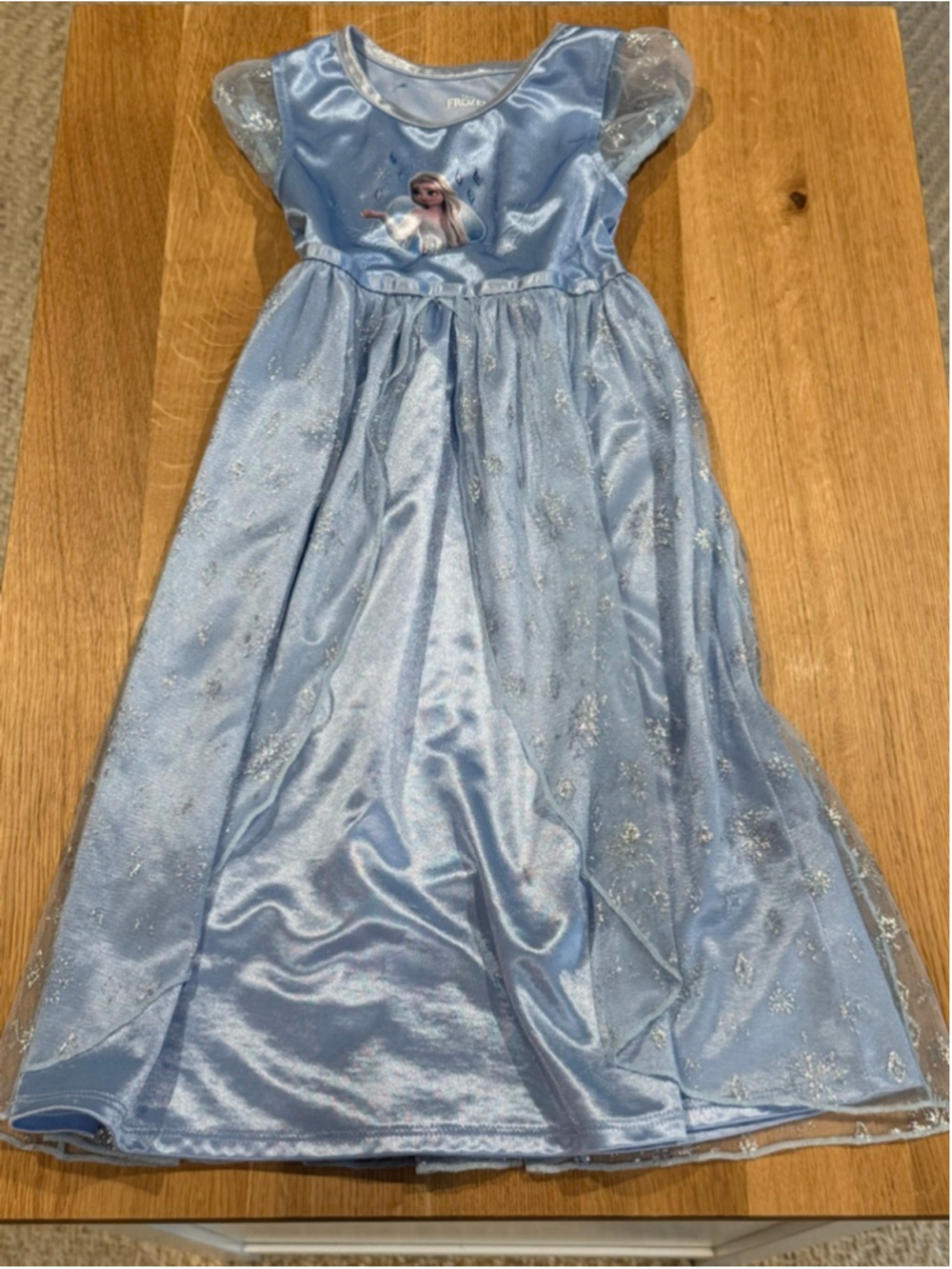 Girls Disney Frozen Elsa Costume Dress Blue Silver One Size